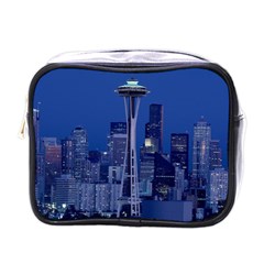 Space Needle Seattle Washington Mini Toiletries Bags by Nexatart