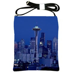 Space Needle Seattle Washington Shoulder Sling Bags by Nexatart