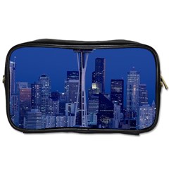 Space Needle Seattle Washington Toiletries Bags by Nexatart