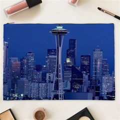 Space Needle Seattle Washington Cosmetic Bag (xxl)  by Nexatart