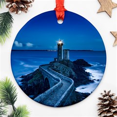 Plouzane France Lighthouse Landmark Ornament (Round)