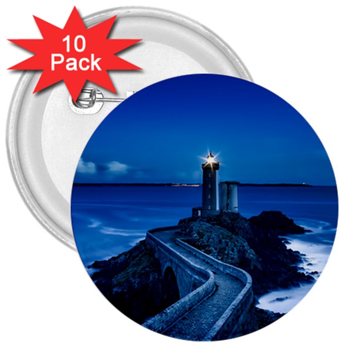 Plouzane France Lighthouse Landmark 3  Buttons (10 pack) 