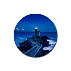 Plouzane France Lighthouse Landmark Rubber Coaster (Round) 