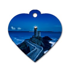 Plouzane France Lighthouse Landmark Dog Tag Heart (One Side)