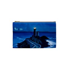 Plouzane France Lighthouse Landmark Cosmetic Bag (small)  by Nexatart