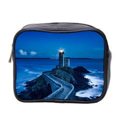 Plouzane France Lighthouse Landmark Mini Toiletries Bag 2-side by Nexatart