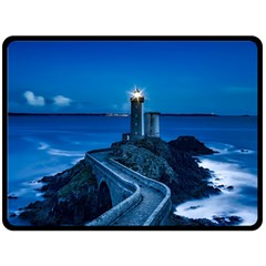 Plouzane France Lighthouse Landmark Fleece Blanket (large)  by Nexatart