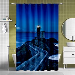 Plouzane France Lighthouse Landmark Shower Curtain 48  x 72  (Small) 