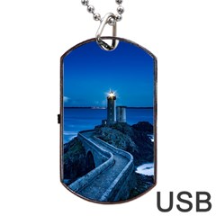 Plouzane France Lighthouse Landmark Dog Tag Usb Flash (two Sides) by Nexatart