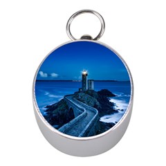 Plouzane France Lighthouse Landmark Mini Silver Compasses by Nexatart