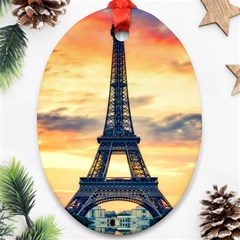 Eiffel Tower Paris France Landmark Ornament (oval) by Nexatart