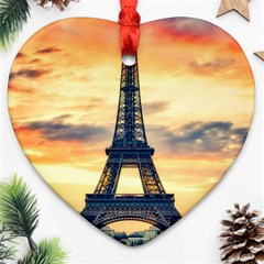 Eiffel Tower Paris France Landmark Ornament (heart) by Nexatart