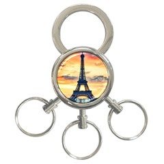 Eiffel Tower Paris France Landmark 3-ring Key Chains by Nexatart