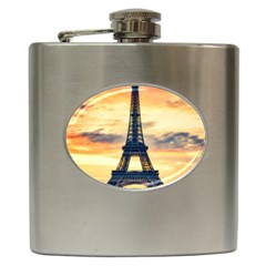 Eiffel Tower Paris France Landmark Hip Flask (6 Oz) by Nexatart