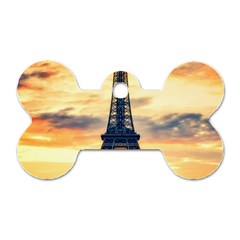 Eiffel Tower Paris France Landmark Dog Tag Bone (two Sides) by Nexatart