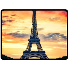 Eiffel Tower Paris France Landmark Fleece Blanket (large)  by Nexatart