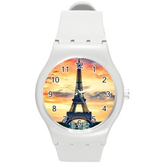 Eiffel Tower Paris France Landmark Round Plastic Sport Watch (m) by Nexatart