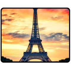 Eiffel Tower Paris France Landmark Double Sided Fleece Blanket (medium)  by Nexatart