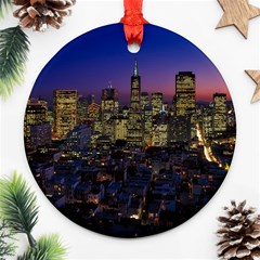 San Francisco California City Urban Ornament (round) by Nexatart