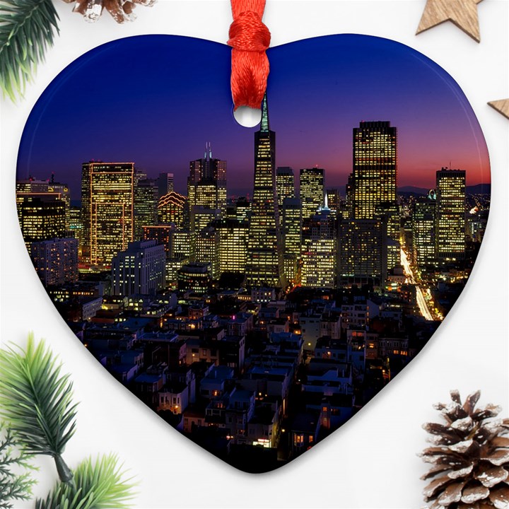 San Francisco California City Urban Ornament (Heart)