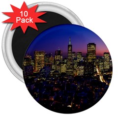 San Francisco California City Urban 3  Magnets (10 Pack)  by Nexatart