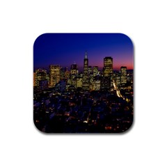 San Francisco California City Urban Rubber Square Coaster (4 Pack)  by Nexatart