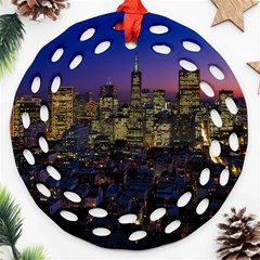 San Francisco California City Urban Round Filigree Ornament (two Sides) by Nexatart