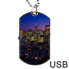 San Francisco California City Urban Dog Tag Usb Flash (one Side) by Nexatart