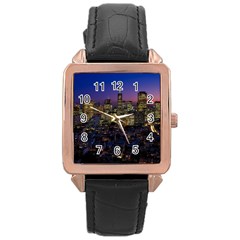 San Francisco California City Urban Rose Gold Leather Watch  by Nexatart