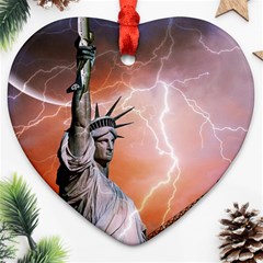 Statue Of Liberty New York Ornament (heart) by Nexatart