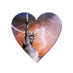 Statue Of Liberty New York Heart Magnet by Nexatart