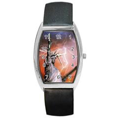 Statue Of Liberty New York Barrel Style Metal Watch by Nexatart