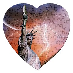 Statue Of Liberty New York Jigsaw Puzzle (heart) by Nexatart