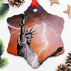 Statue Of Liberty New York Ornament (snowflake) by Nexatart