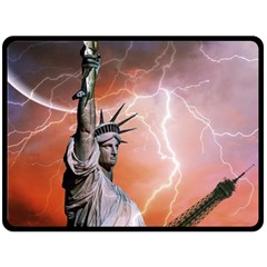 Statue Of Liberty New York Double Sided Fleece Blanket (large)  by Nexatart