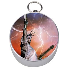 Statue Of Liberty New York Silver Compasses by Nexatart