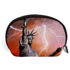 Statue Of Liberty New York Accessory Pouches (large)  by Nexatart