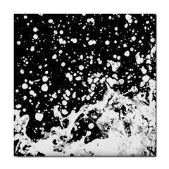 Black And White Splash Texture Tile Coasters by dflcprints