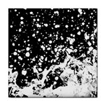 Black And White Splash Texture Tile Coasters Front