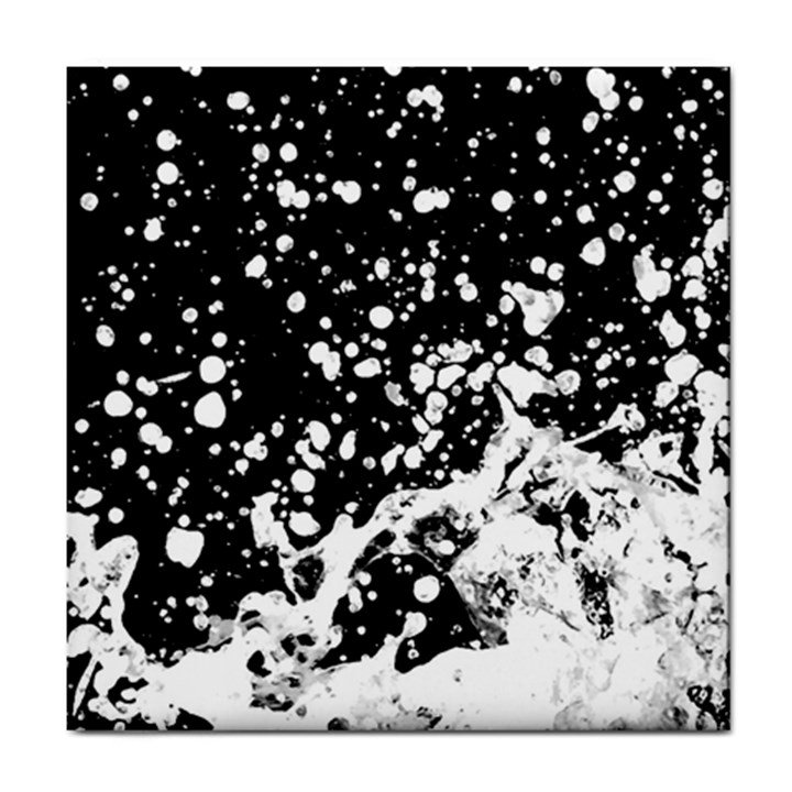 Black And White Splash Texture Tile Coasters