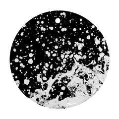 Black And White Splash Texture Ornament (round) by dflcprints