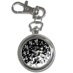 Black And White Splash Texture Key Chain Watches