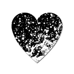 Black And White Splash Texture Heart Magnet by dflcprints