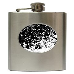 Black And White Splash Texture Hip Flask (6 Oz) by dflcprints