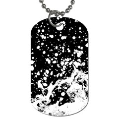 Black And White Splash Texture Dog Tag (two Sides) by dflcprints