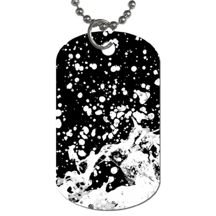 Black And White Splash Texture Dog Tag (Two Sides)