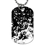 Black And White Splash Texture Dog Tag (Two Sides) Back