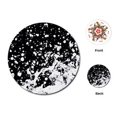 Black And White Splash Texture Playing Cards (round)  by dflcprints