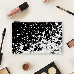 Black And White Splash Texture Cosmetic Bag (medium)  by dflcprints