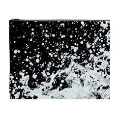 Black And White Splash Texture Cosmetic Bag (xl) by dflcprints